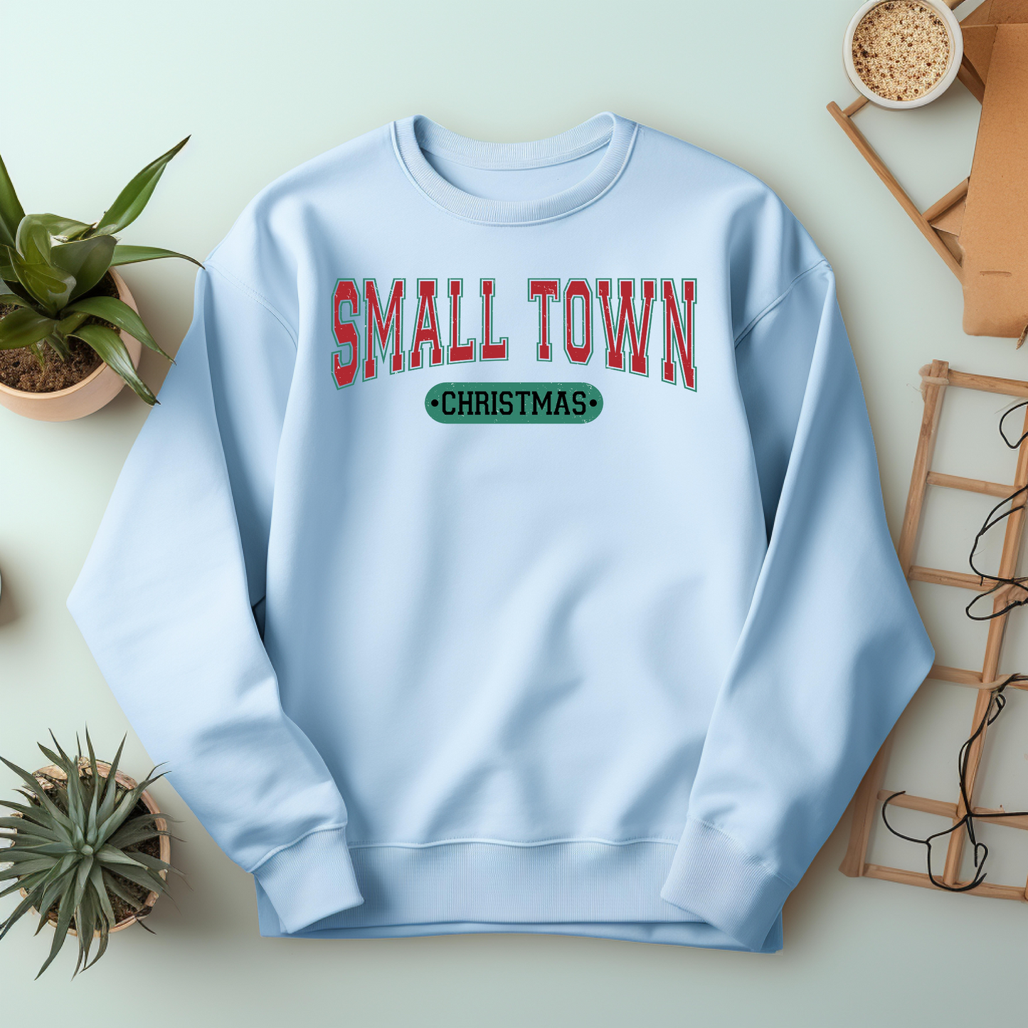 Small Town, Christmas Sweatshirt – Christmas Vibes Gift