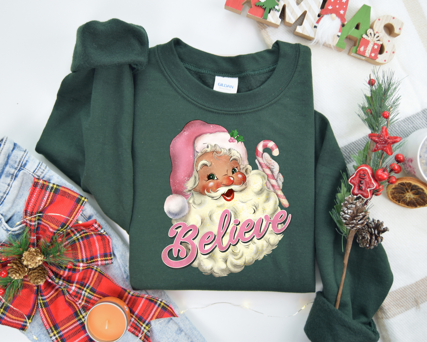 Pink Santa Retro Christmas Sweatshirt – Perfect Holiday Gift for Christmas