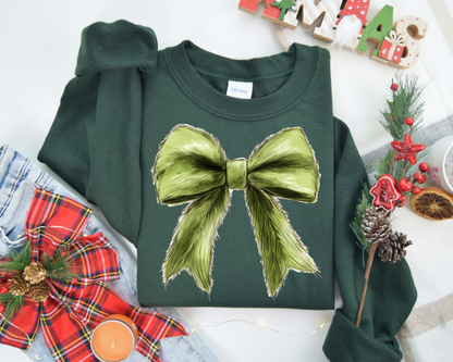 Christmas Coquette Bow Sweatshirt – Christmas Vibes Gift