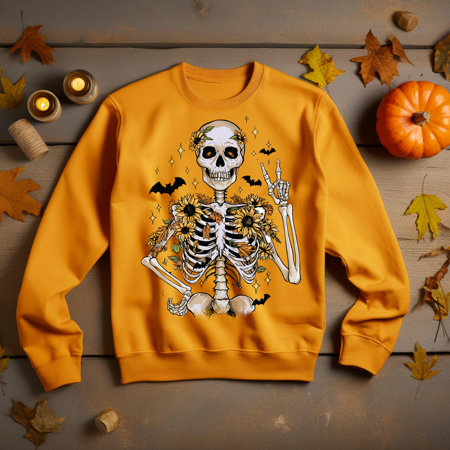 Skeleton Halloween Sweatshirt - Cozy Autumn Halloween Vibes Gift - Spooky Season Graphic Sweatshirt - Halloween Party Outfit