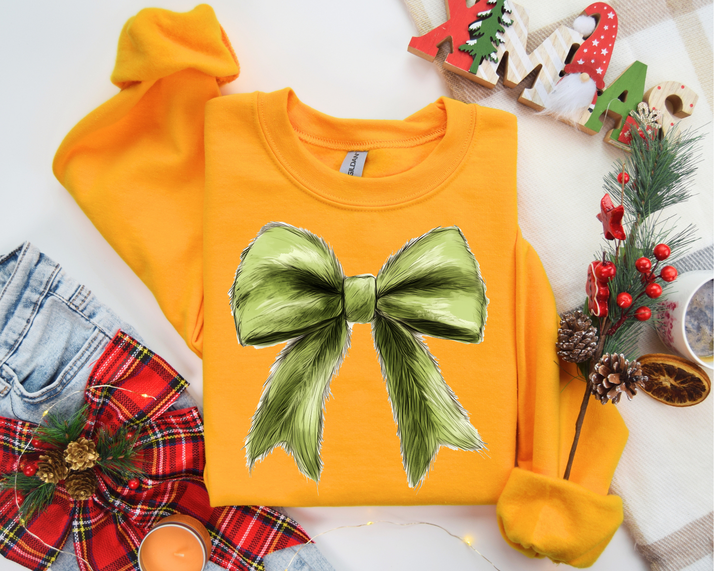 Christmas Coquette Bow Sweatshirt – Christmas Vibes Gift