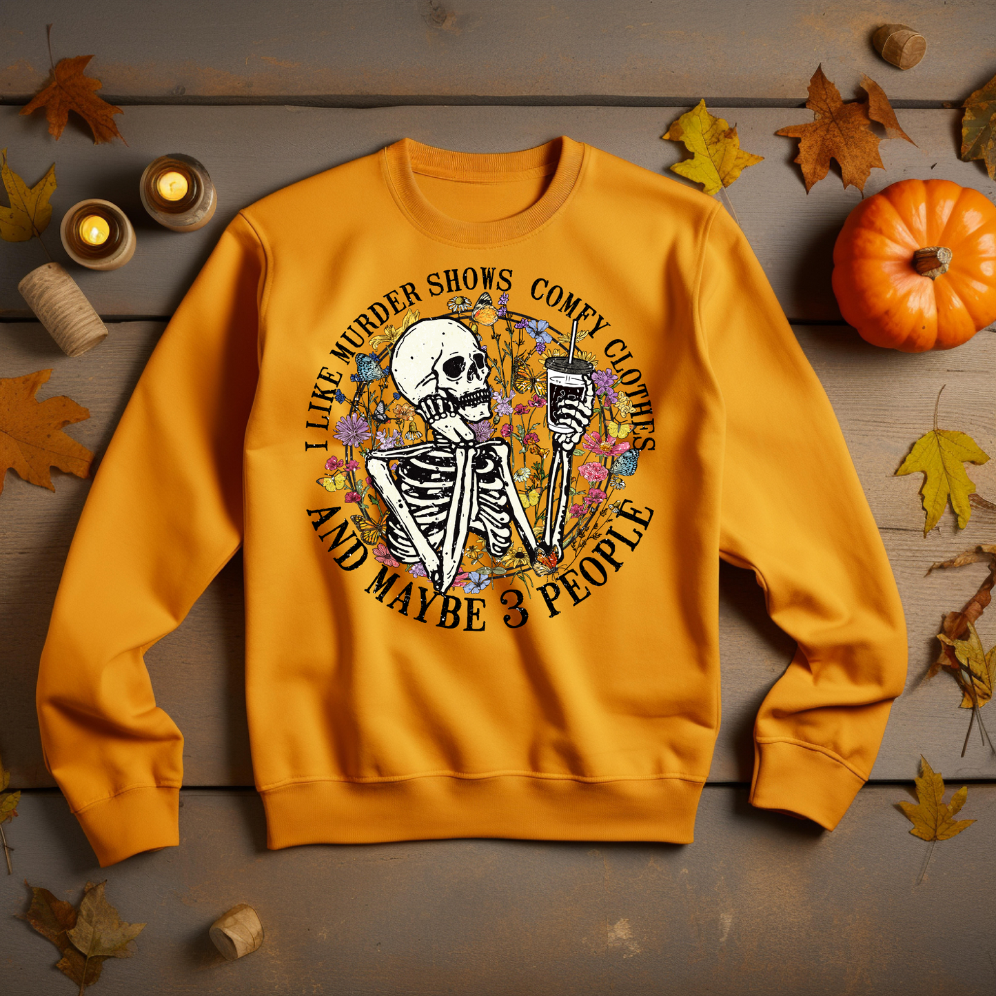 Skeleton Halloween Sweatshirt - Cozy Autumn Halloween Vibes Gift - Spooky Season Graphic Sweatshirt - Halloween Party Outfit