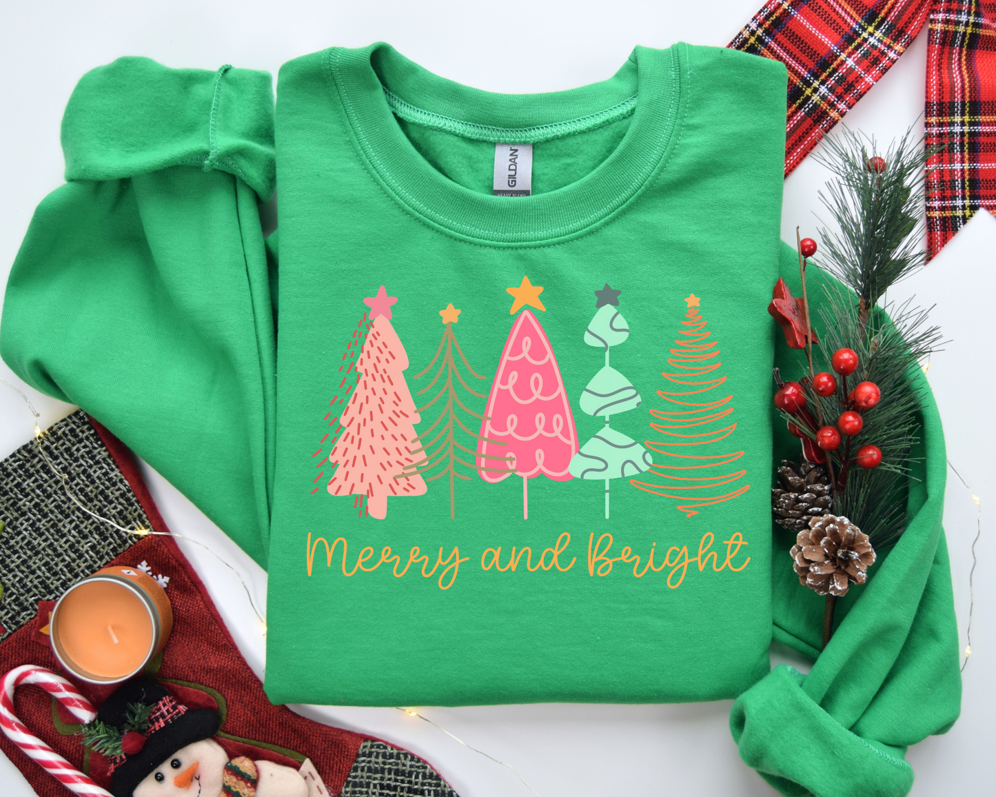 Merry And Bright Sweatshirt – Christmas Vibes Gift