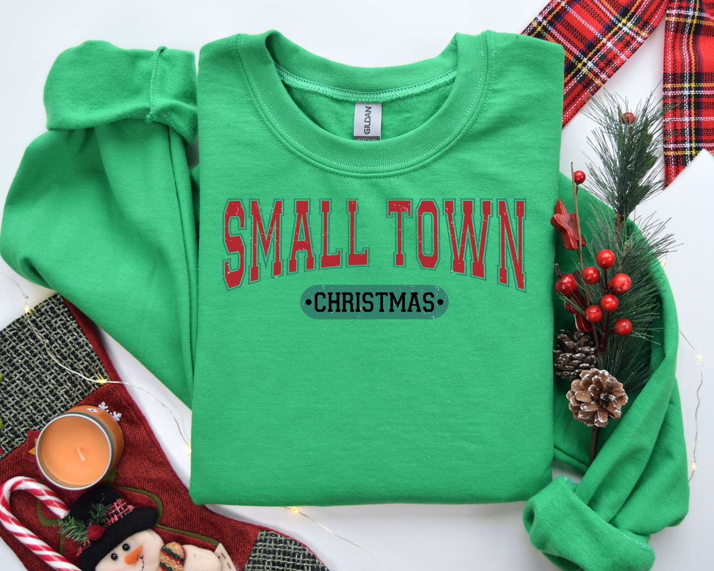 Small Town, Christmas Sweatshirt – Christmas Vibes Gift