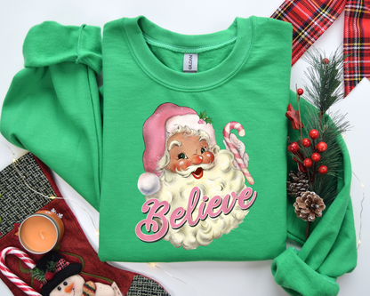 Pink Santa Retro Christmas Sweatshirt – Perfect Holiday Gift for Christmas