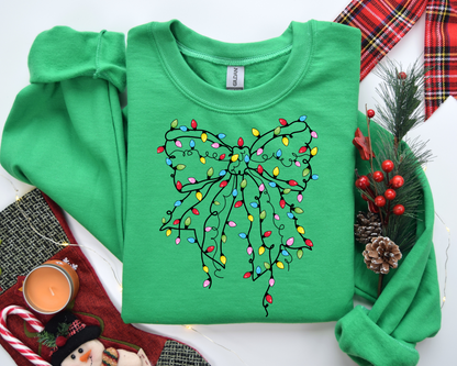 Christmas Light Bow Sweatshirt – Christmas Vibes Gift