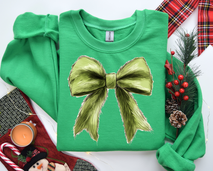 Christmas Coquette Bow Sweatshirt – Christmas Vibes Gift