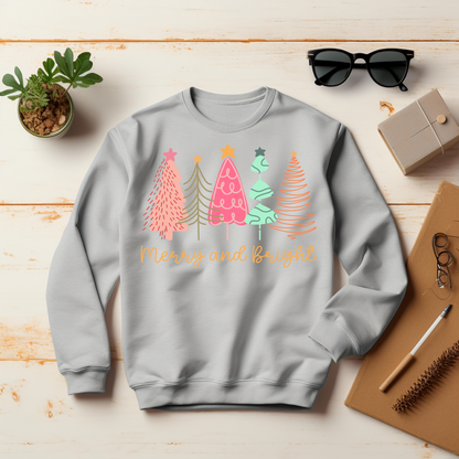 Merry And Bright Sweatshirt – Christmas Vibes Gift