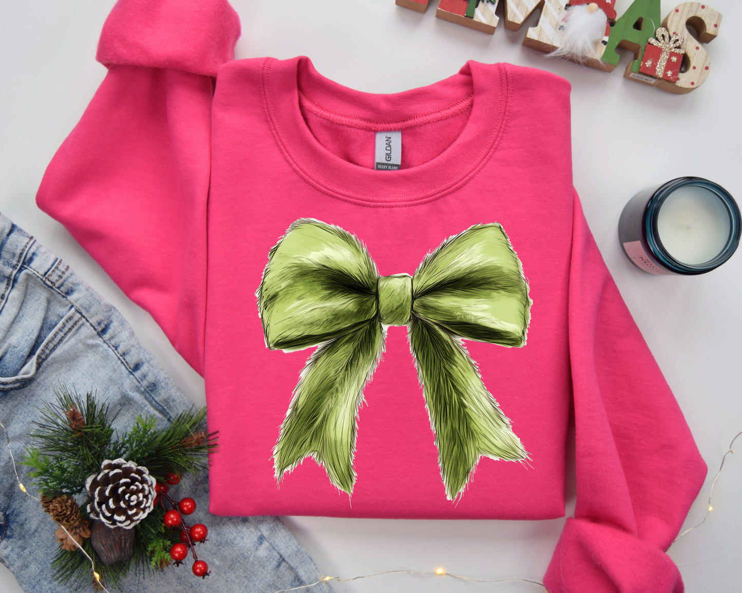 Christmas Coquette Bow Sweatshirt – Christmas Vibes Gift