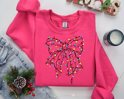 Christmas Light Bow Sweatshirt – Christmas Vibes Gift