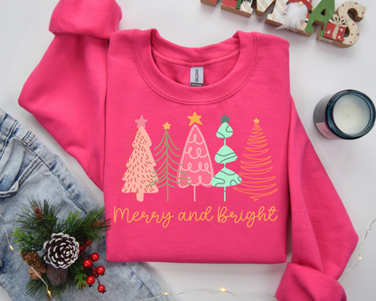 Merry And Bright Sweatshirt – Christmas Vibes Gift