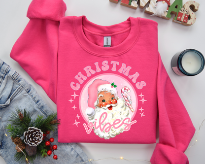 Christmas Vibes Santa Retro Christmas Sweatshirt – Perfect Holiday Gift for Christmas