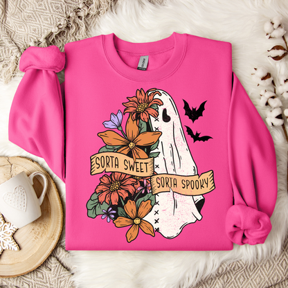 Coquette Bow Sweatshirt - Sorta Sweet Sorta Spooky Halloween Top