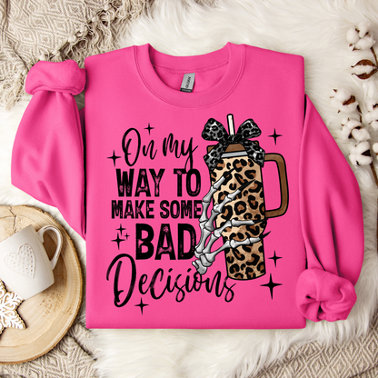 Halloween Sweatshirt - On My Way To Make Some Bad Decisions Halloween Sweatshirt