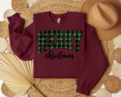 Merry Christmas Sweatshirt – Cozy Christmas Vibes Gift – Holiday Season Graphic Sweatshirt – Festive Winter Apparel