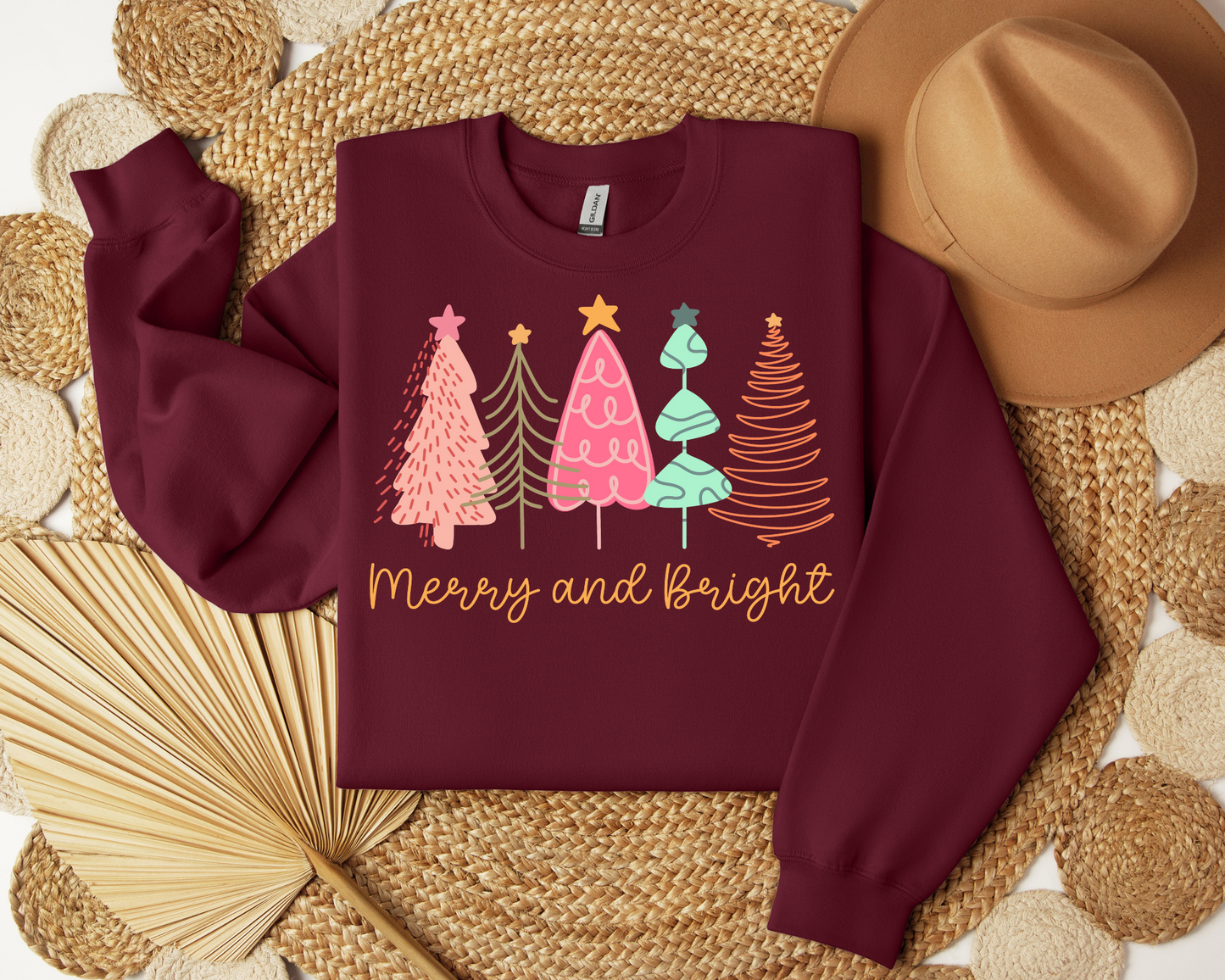 Merry And Bright Sweatshirt – Christmas Vibes Gift