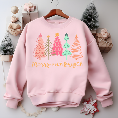 Merry And Bright Sweatshirt – Christmas Vibes Gift