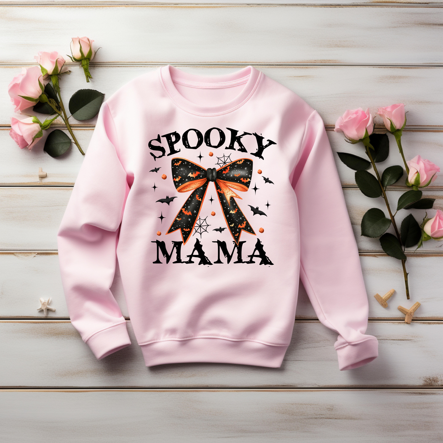 Halloween Sweatshirt - Spooky Mama Halloween Sweatshirt Cozy Autumn Halloween Vibes Gift