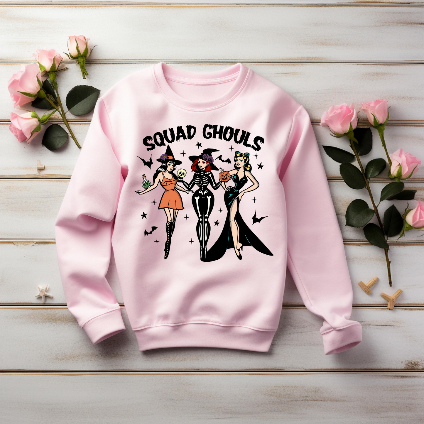 Squad Ghouls Halloween Sweatshirt - Cozy Autumn Halloween Vibes Gift