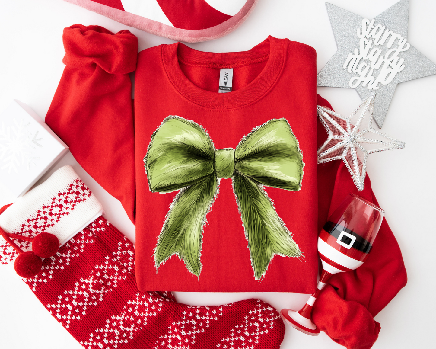 Christmas Coquette Bow Sweatshirt – Christmas Vibes Gift