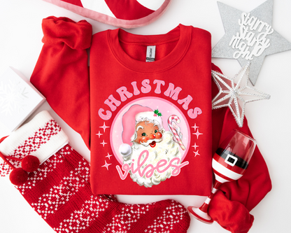 Christmas Vibes Santa Retro Christmas Sweatshirt – Perfect Holiday Gift for Christmas