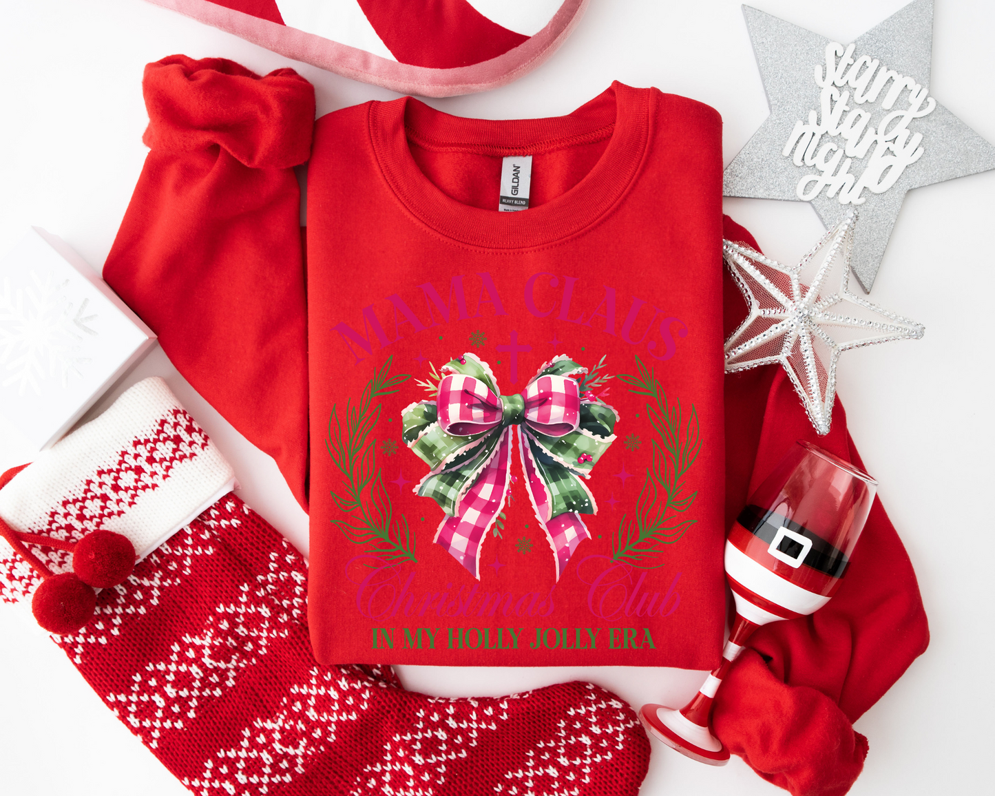 Mama Claus Christmas Club In My Holly Jolly Era Sweatshirt – Christmas Vibes Gift