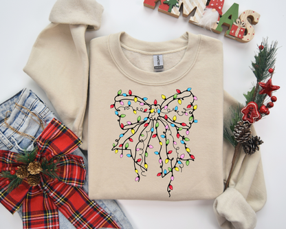 Christmas Light Bow Sweatshirt – Christmas Vibes Gift