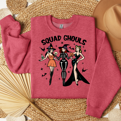 Squad Ghouls Halloween Sweatshirt - Cozy Autumn Halloween Vibes Gift