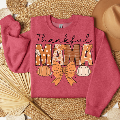 Thankful Mama Sweatshirt - Cozy Fall Apparel, Thanksgiving Shirt