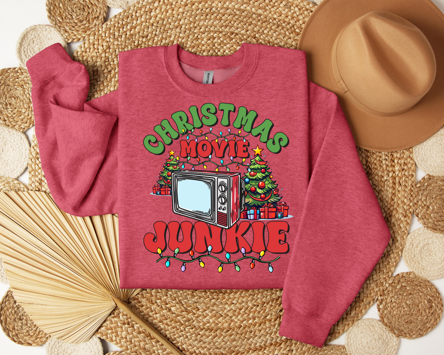 Christmas Movie Junkie Sweatshirt – Christmas Vibes Gift