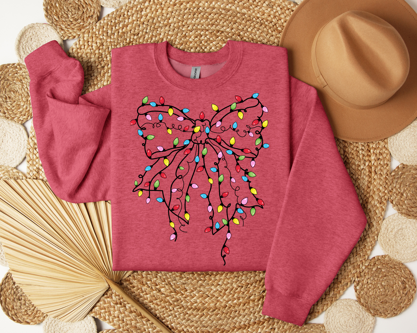 Christmas Light Bow Sweatshirt – Christmas Vibes Gift