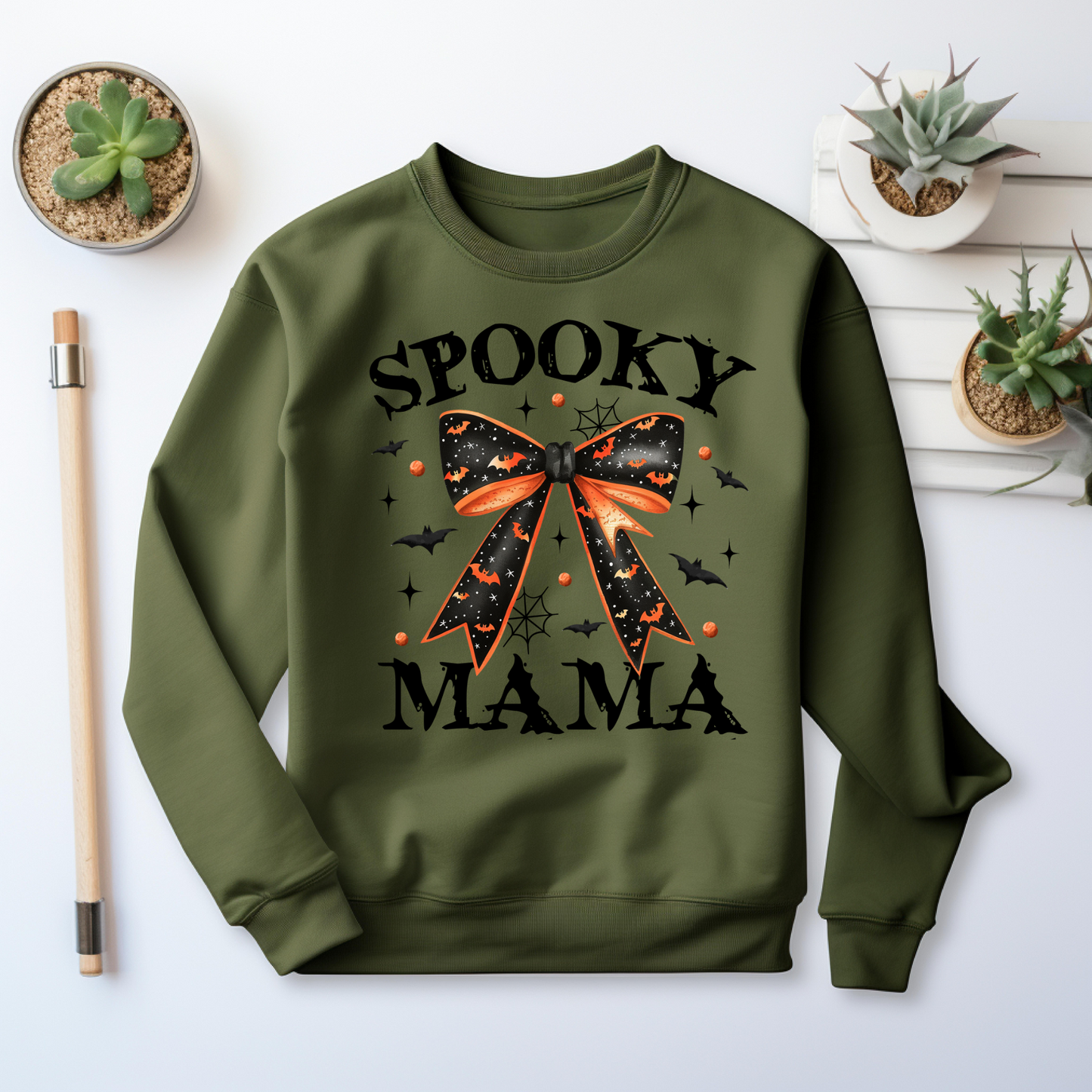 Halloween Sweatshirt - Spooky Mama Halloween Sweatshirt Cozy Autumn Halloween Vibes Gift