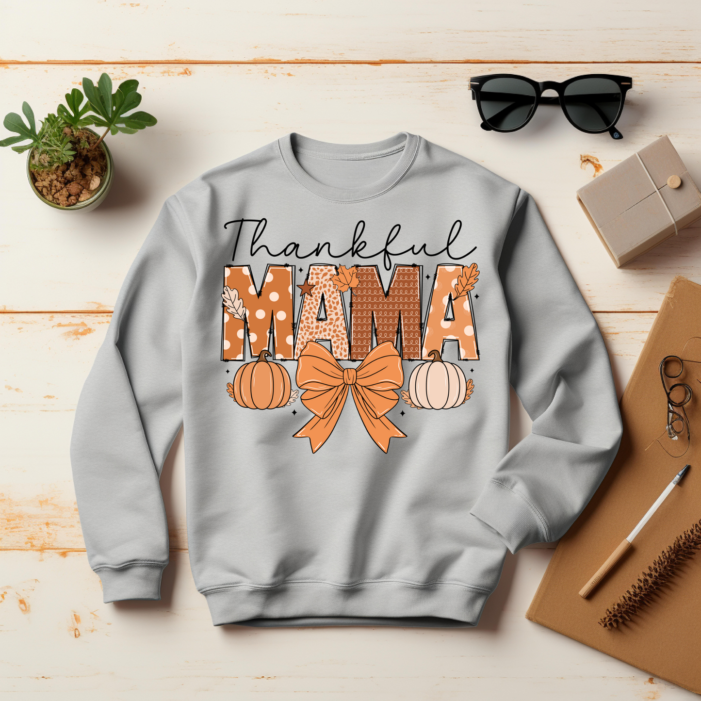 Thankful Mama Sweatshirt - Cozy Fall Apparel, Thanksgiving Shirt