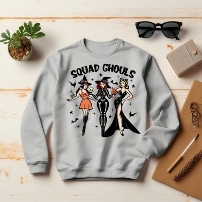 Squad Ghouls Halloween Sweatshirt - Cozy Autumn Halloween Vibes Gift