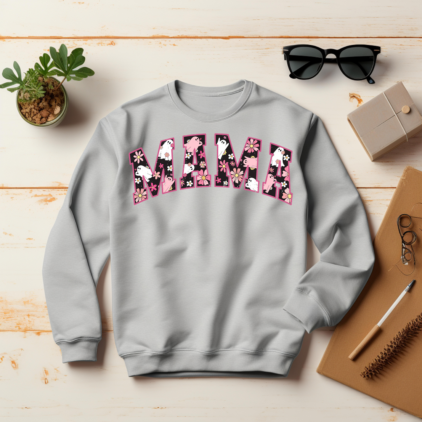 Mama Halloween Sweatshirt - Mama Halloween Halloween Vibes Gift - Spooky Season Graphic Sweatshirt - Halloween Party Outfit