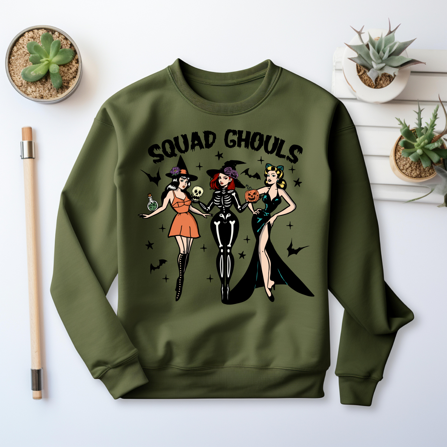 Squad Ghouls Halloween Sweatshirt - Cozy Autumn Halloween Vibes Gift