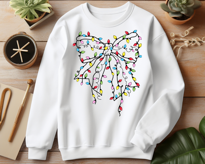 Christmas Light Bow Sweatshirt – Christmas Vibes Gift