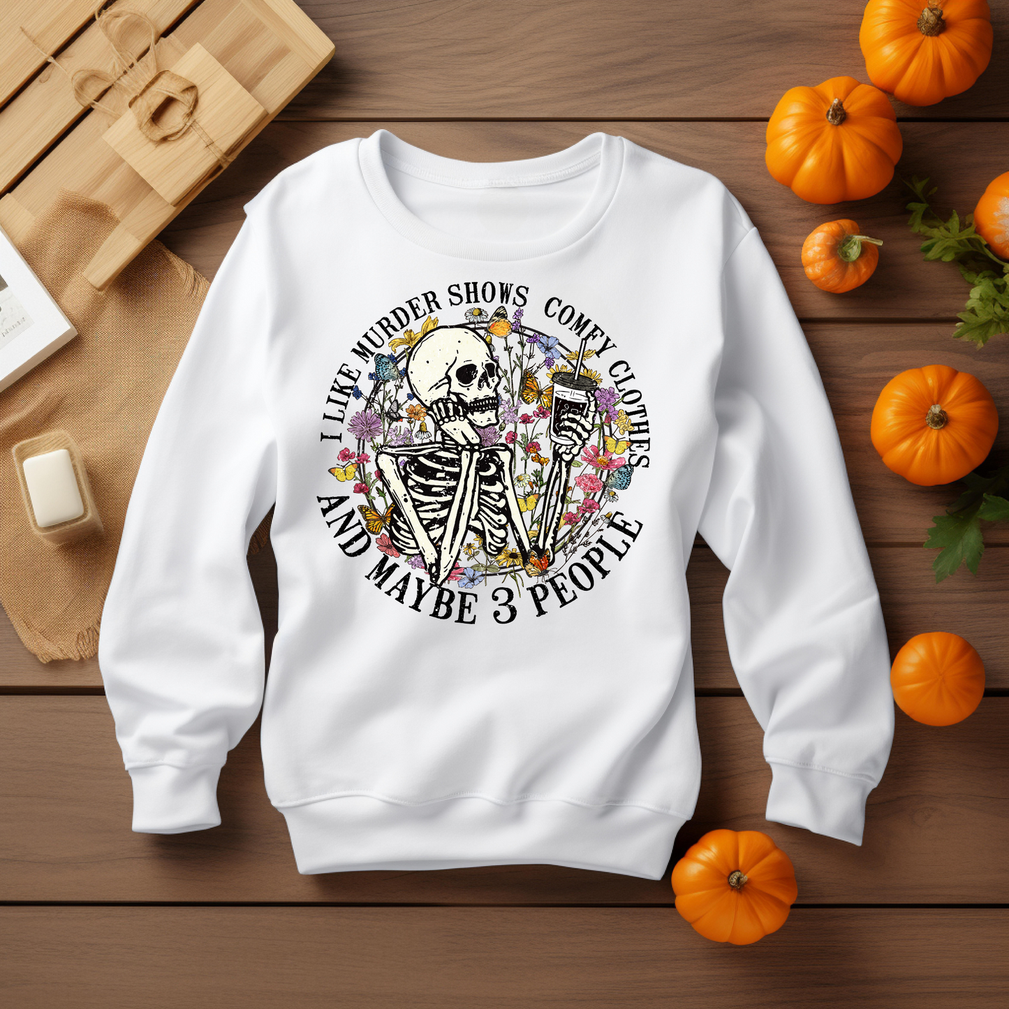 Skeleton Halloween Sweatshirt - Cozy Autumn Halloween Vibes Gift - Spooky Season Graphic Sweatshirt - Halloween Party Outfit