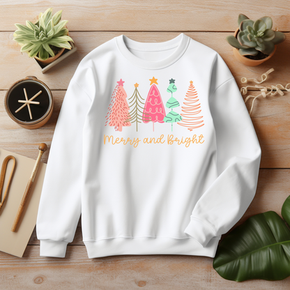 Merry And Bright Sweatshirt – Christmas Vibes Gift