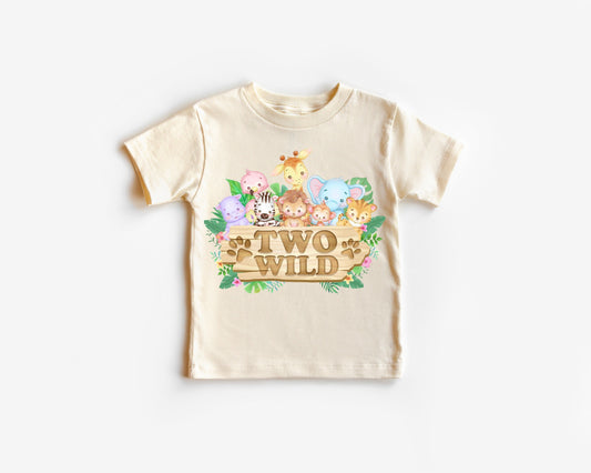 Two Wild Safari 2nd Birthday Shirt, Personalized Jungle Second Birthday T-Shirt