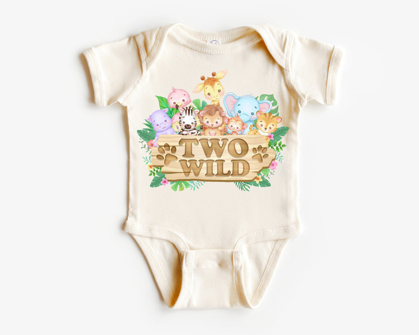 Two Wild Safari 2nd Birthday Shirt, Personalized Jungle Second Birthday T-Shirt