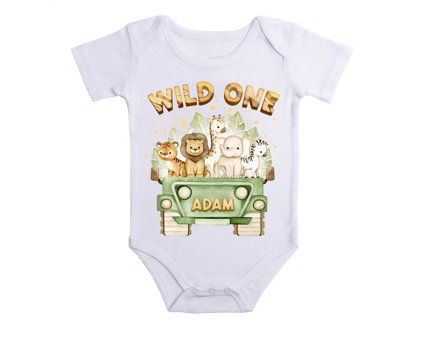 Wild One Safari, Custom Named Birthday Shirt, Safari Birthday Theme, Birthday Boy Retro Safari T-shirt