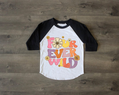 Four ever wild Birthday Shirt, Four Birthday Shirt, 4th Birthday Shirt