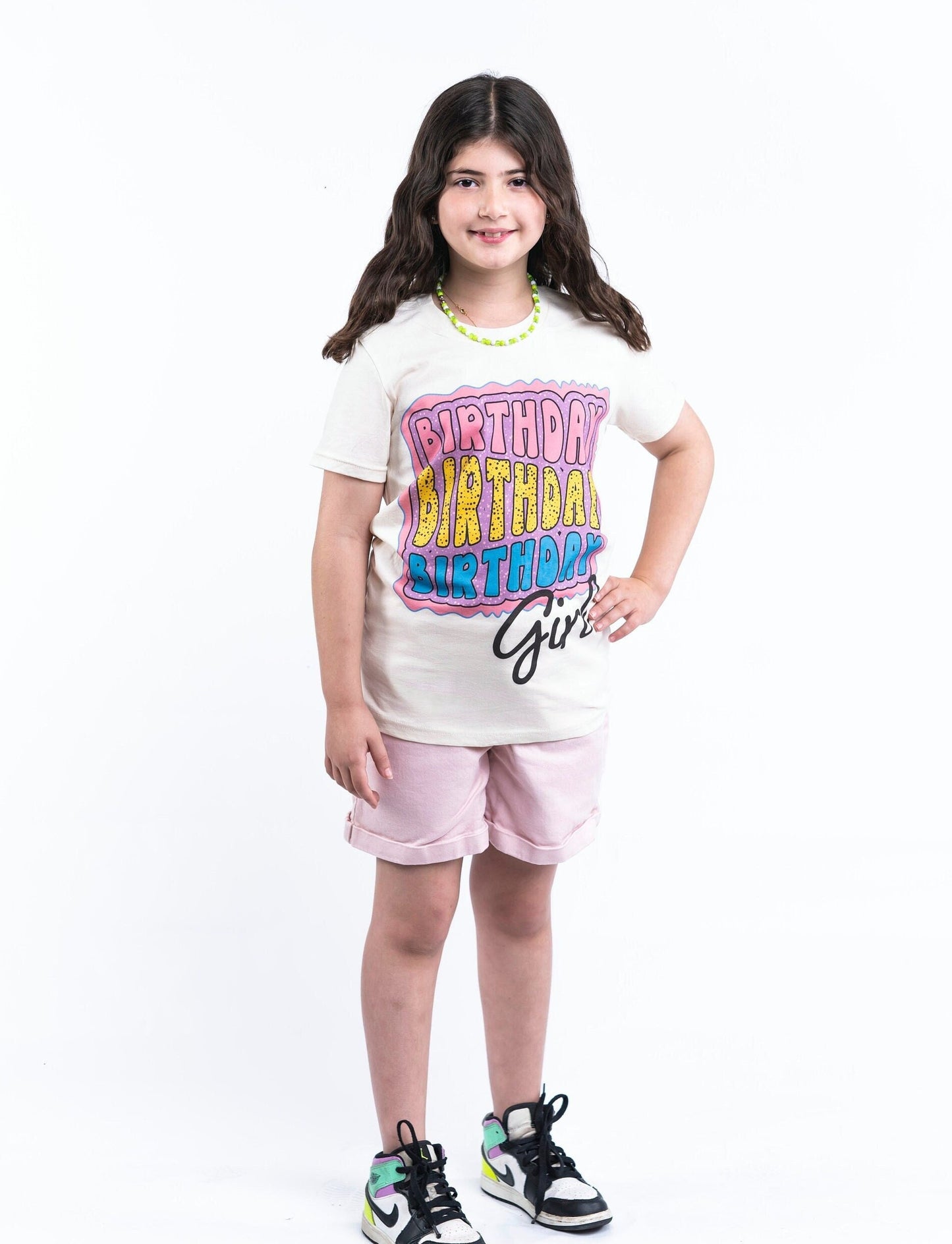 Birthday Girl Shirt, Rainbow Retro Birthday Girl T Shirt, Wave Letters Birthday Girl Shirt