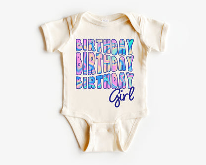 Birthday Girl Shirt, Rainbow Retro Birthday Girl T Shirt