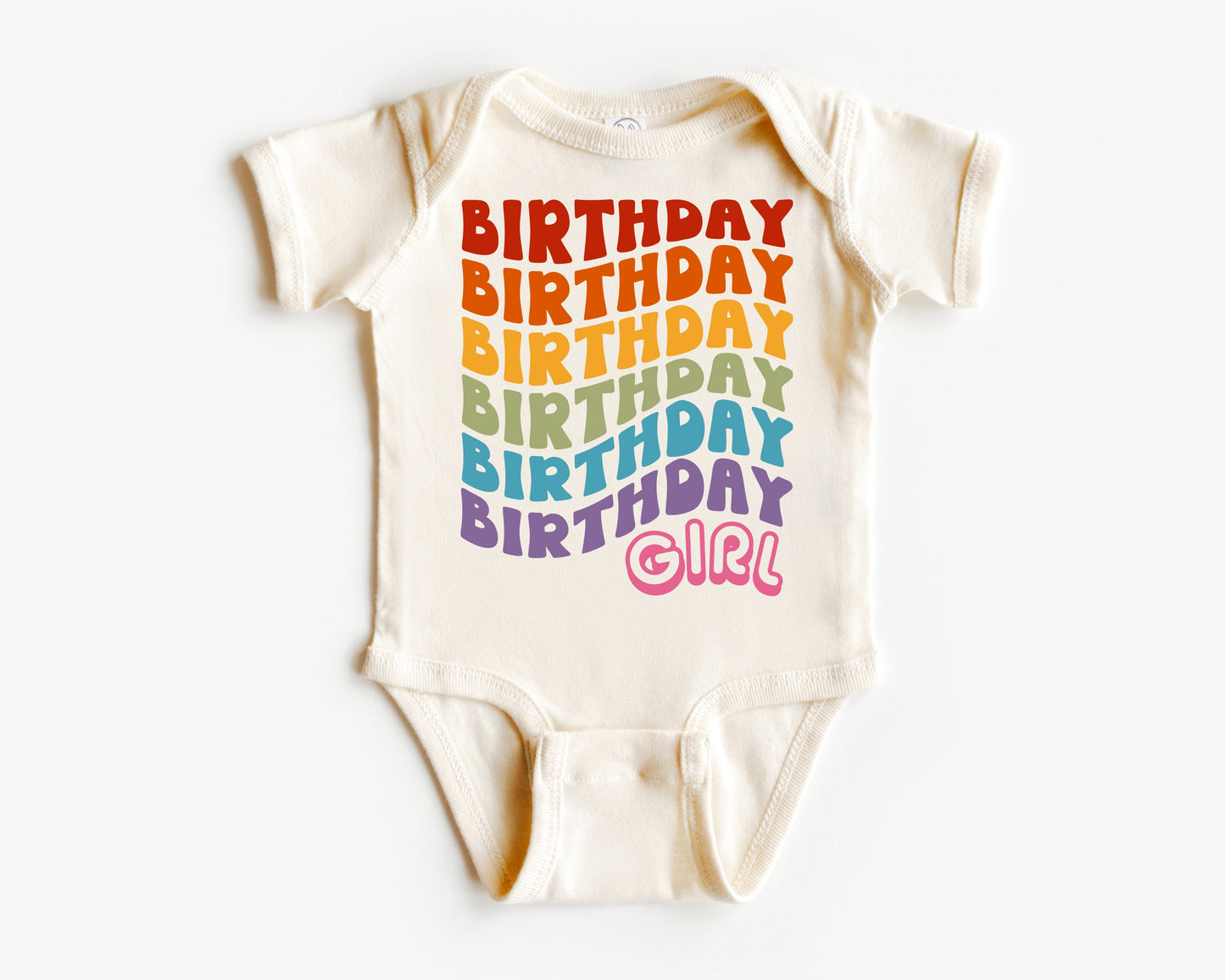 Birthday Girl Shirt, Rainbow Retro Birthday Girl Top