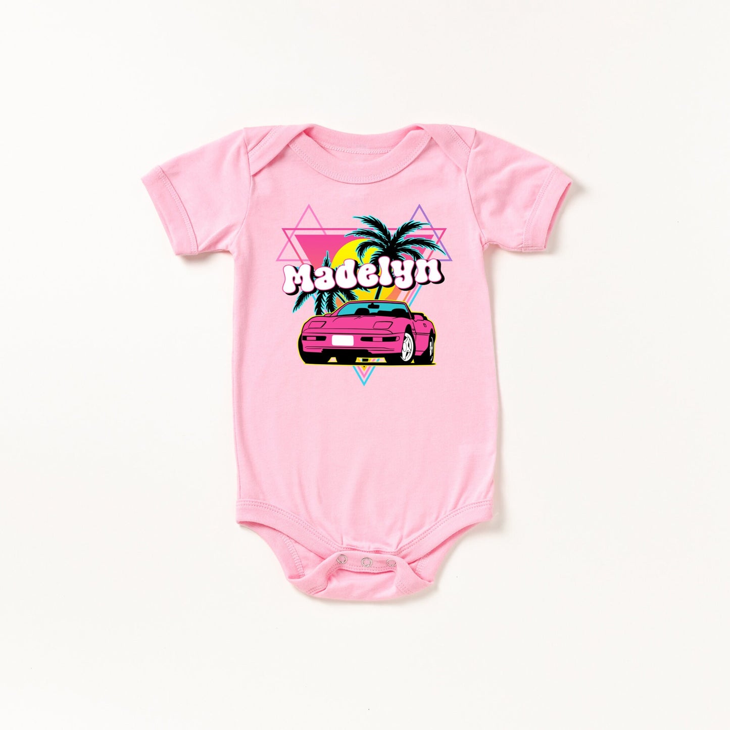 Personalized Named Girl Shirt, Any Name T Shirt, Retro Car Babe Girl T Shirt, Custom Name Gift