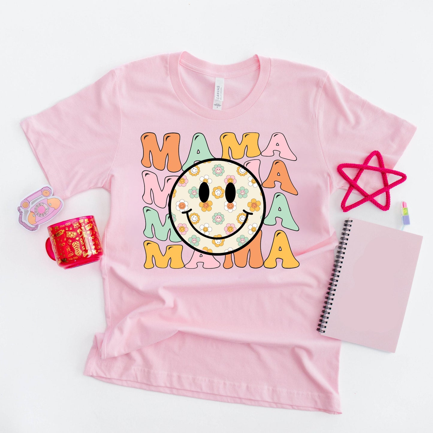 Mama Smiley Face Retro Shirt, Mother's Day Gift T-Shirt