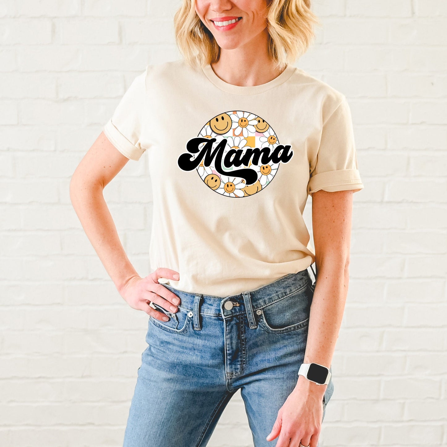 Mama Shirt, Smiley Face Retro Mother Day Gift T Shirt