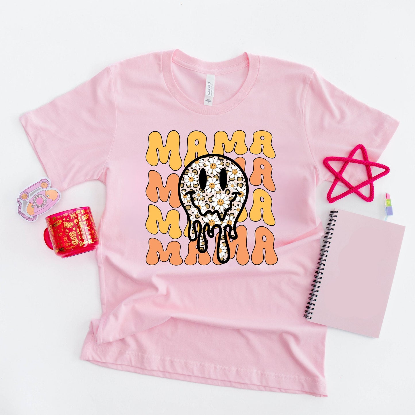 Smiley Face Mama Shirt, Mother's Day Gift T-Shirt